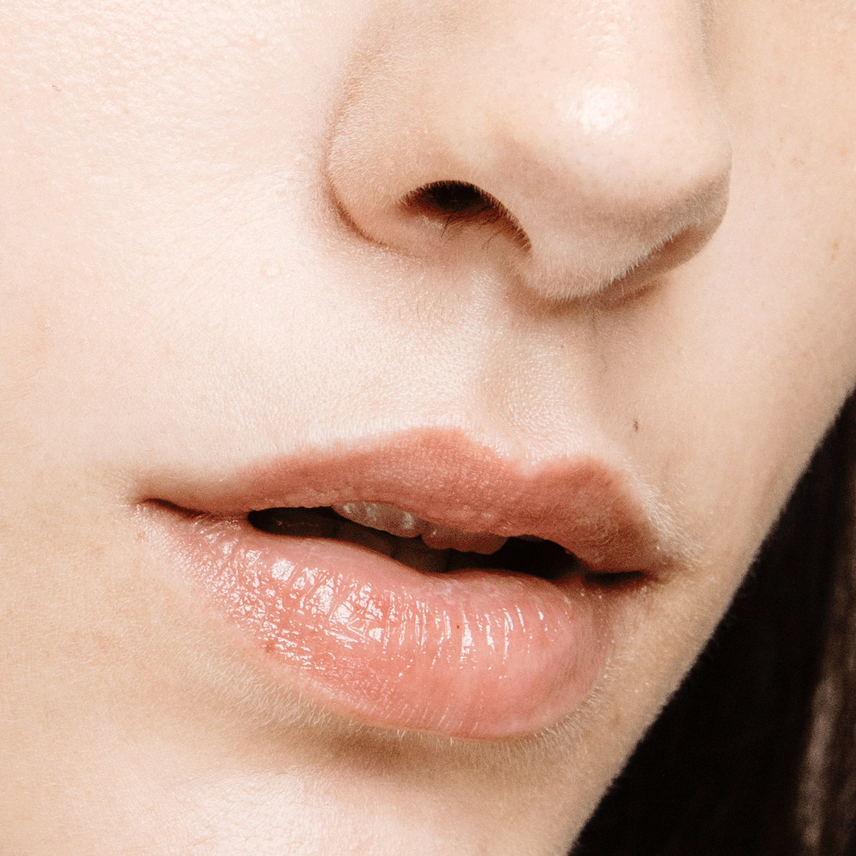 weibliche Lippen in Nahaufnahme